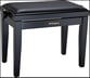 Roland Piano Bench 200 Series Polished Ebony, Vinyl Seat, Upgraded Fire-Retardant Material